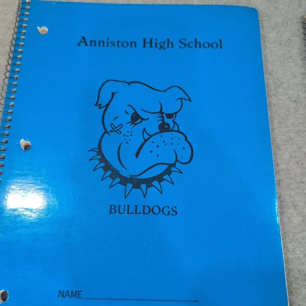 Anniston High School Bulldogs Spiral Notebooks Lot of 3 Blue Orange Alabama - Picture 3 of 4
